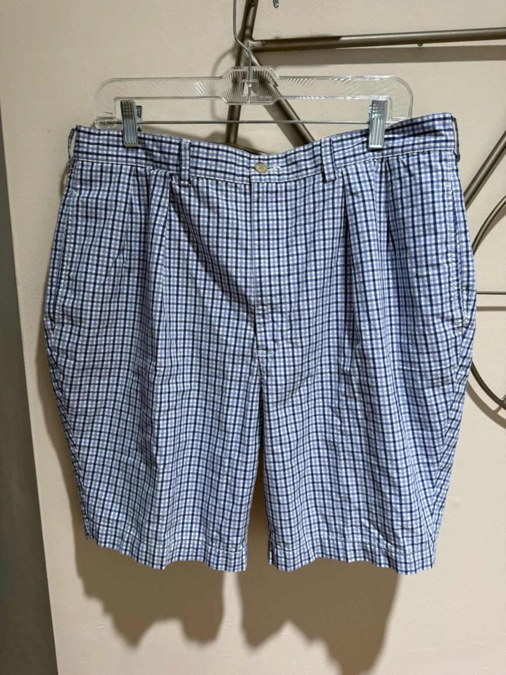 Polo by Ralph Lauren Men's Blue & White Plaid Tyler Shorts 100% Cotton Size 36